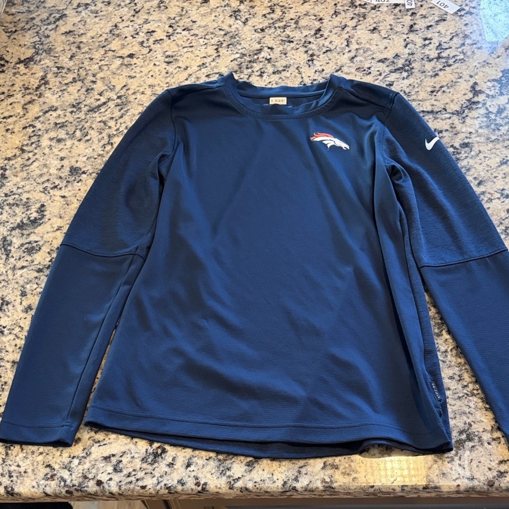 Nike Womens NFL On Field Navy Crewneck Long Sleeve Small